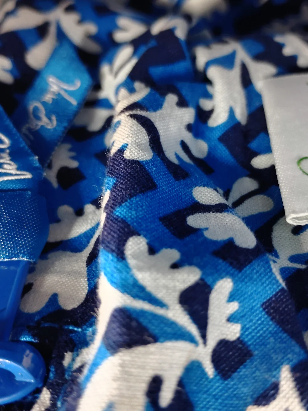 Vera Bradley Blue and White Quilted Floral Shoulder Bag